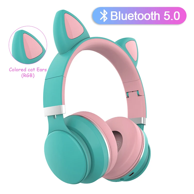 Новая цветная контрастная Bluetooth гарнитура с кошачьими ушками милая детская