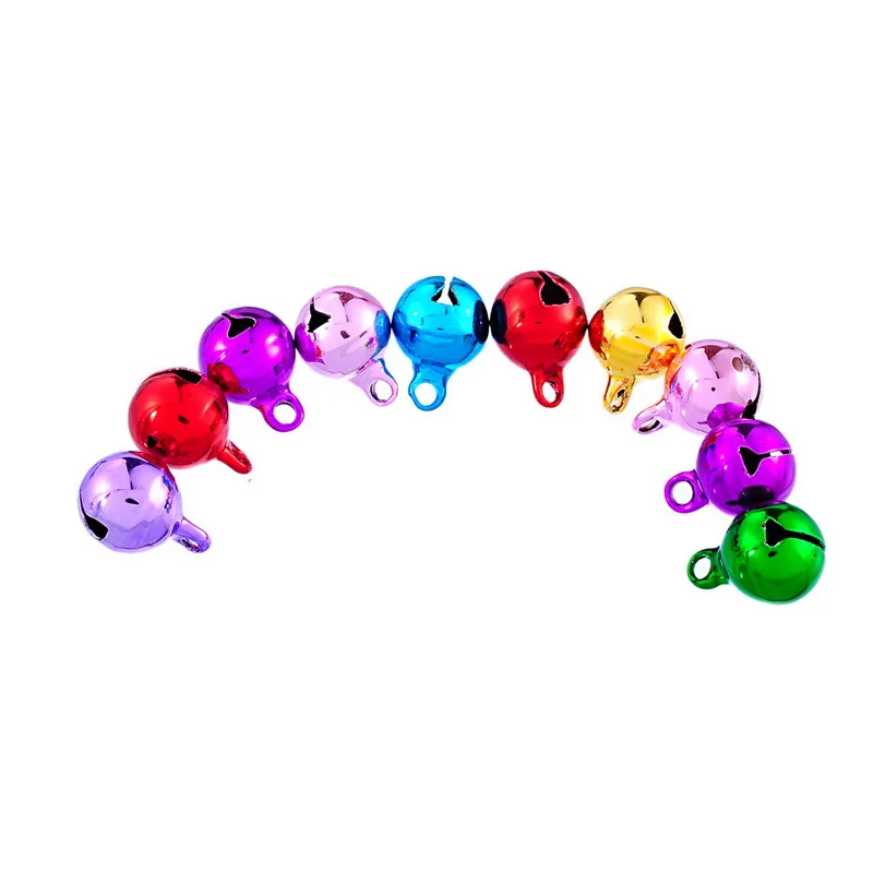 DIY Mixed Color Christmas Tree Jingle Bells Pendants Iron Decoration Round Hanging Ornaments Home Party 50PCs Multicolor