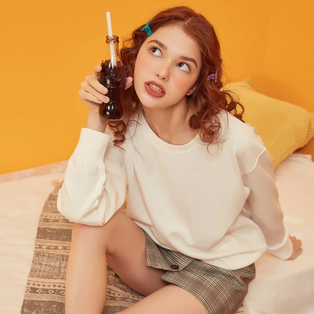 Metersbonwe Basic Hoodies For Women Streetwear Female Autumn Solid Colour Hoodies Casual Sweatshirt