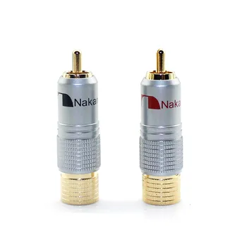 

Hifi RCA Audio Connectors Audio Cable Speaker Terminal Connector Male Lotus adapter 24K Gold Nakamichi RCA Plug Red Black