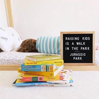 

Felt Letter Board Wooden Frame Changeable Symbols Numbers Characters Message Boards for Home Office SP99