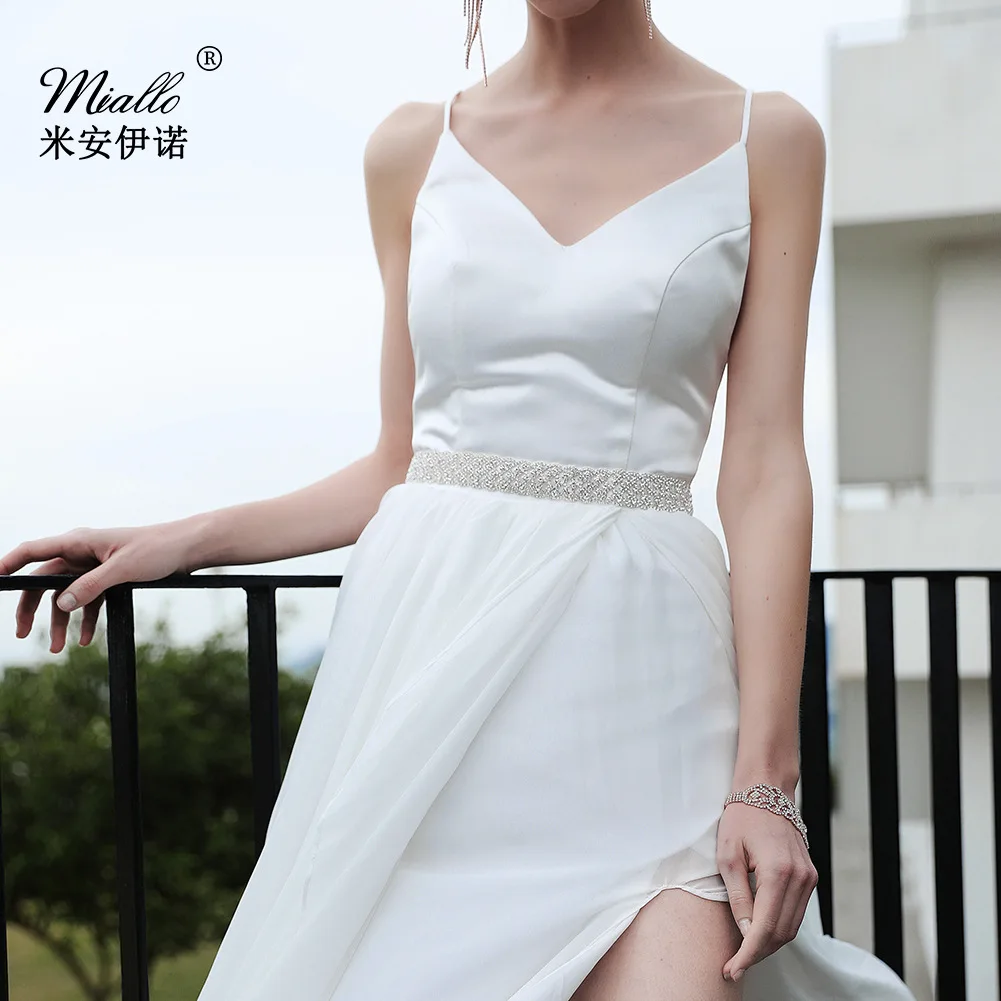 

Hot Sale in Europe and America New High-End Hand-Set Diamond Girdle Factory Direct Wedding Dress Ornament Bridal Waistband