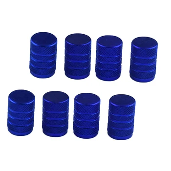 

8 Pack Car Bicycle Aluminum Wheel Tire Stem Valve Caps Dark Blue