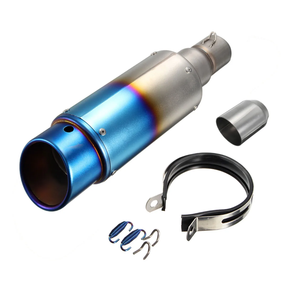 38-51mm Stainless Steel Motorcycle Street Racing Bike Exhaust Muffler Pipe w/ Silencer Universal for Honda For Kawasaki/Suzuki
