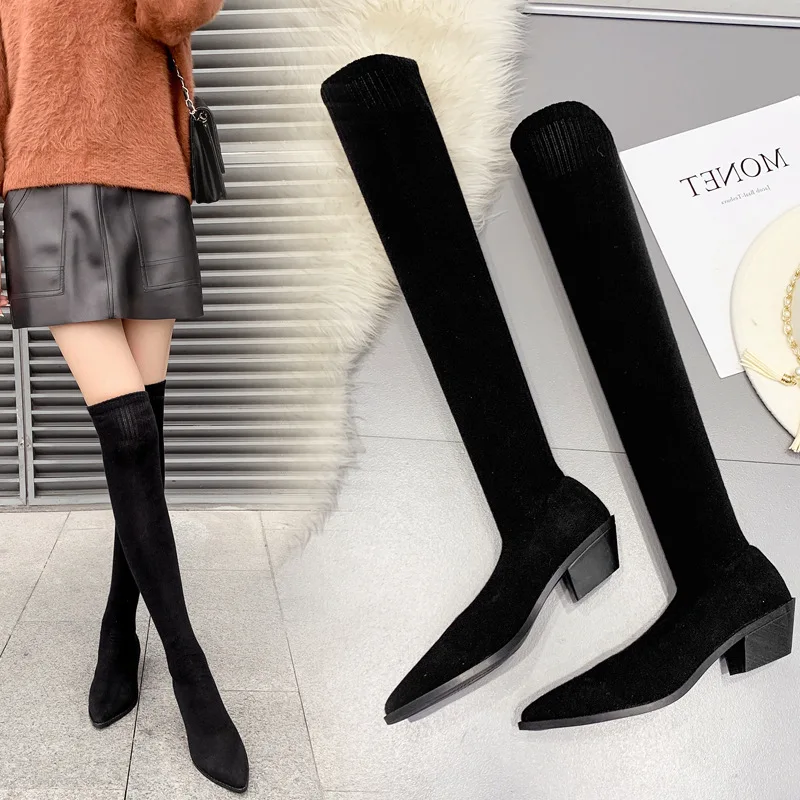 

Round Toe Shoes Women's Winter High Boots Leather Booties Bootee Woman 2019 Lace Up Low Heels booties Luxury Designer Lace Up