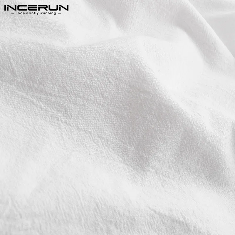 INCERUN, Мужские штаны, одноцветные, повседневные брюки, модные, Джокер, прямые брюки, хлопок, лен, комфортные, мужские, s, тянущаяся Талия, спортивные штаны