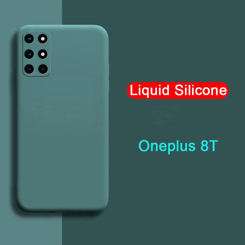Чехол из жидкого силикона для Oneplus 8T мягкий чехол объектива камеры телефона с
