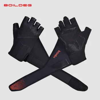 

BOODUN Professional fitness cycling gloves Half finger Long Bracers Dumbbell Home Gym Bike Bicycle sports Silica gel Non-slip XL
