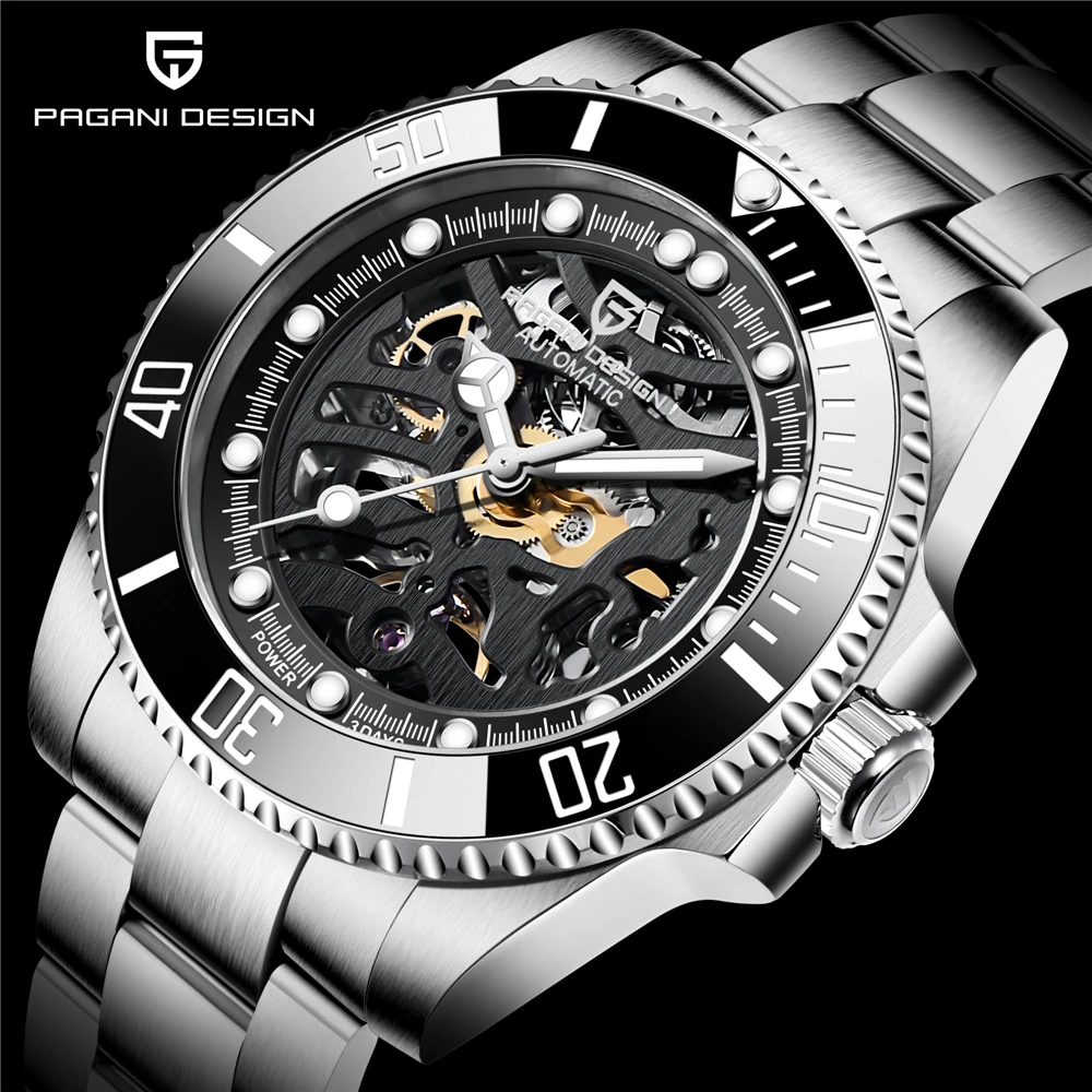 US $114.99 PAGANI DESIGN Stainless Steel Waterproof Mechanical Watch Top Brand Sapphire Glass Automatic Watch Luxury Business Men Watch