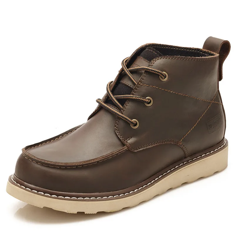 

Winter New Style England round-Toe Genuine Leather Men's Horse Leather Desert Boots round-Toe Retro Martin Boots