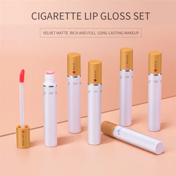 

Creative Cigarette Lip Glaze Slim Tube Lip Gloss Liquid Lipstick Set Unique Long Lasting Moisturer Lips Tint Women Cosmetics