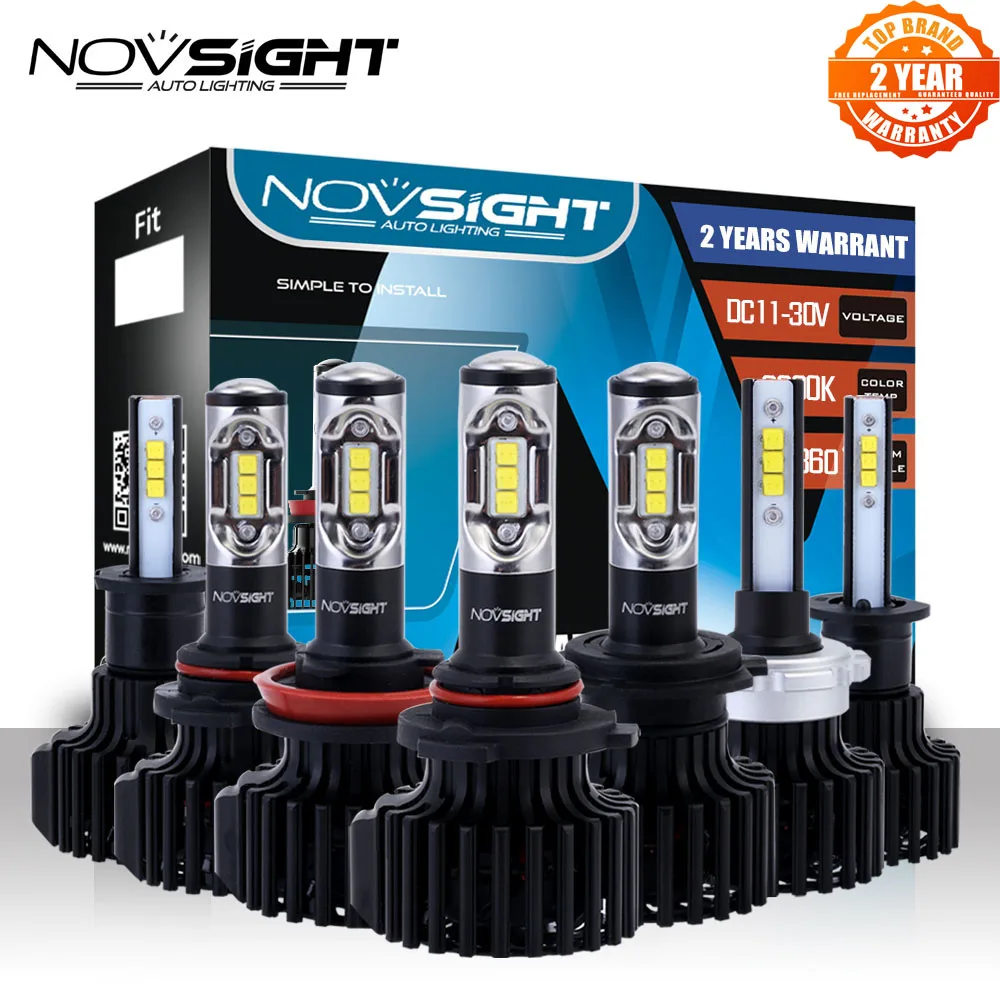 NOVSIGHT H15 H4/HB2/9003 Автомобильные светодиодные фары 60 Вт 12000LM 9006 9005 H7 H11/H8/H9 H1 H3