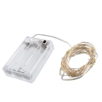 

5 Meters 50 Light Battery Box Copper Wire String Holiday Decoration Lights Christmas Tree Lights Led Silver Line Lights