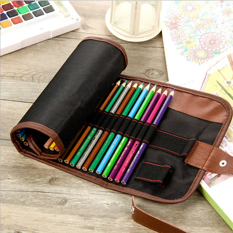 

72 Color Pencil Bag Canvas Curtain Color Lead Storage Roll Color Pencil Canvas Curtain Pencil Case Stationery School Supplies
