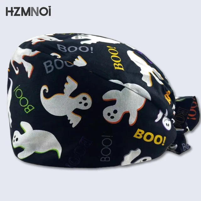 2021 Cartoon Game Anime Print Nurse Cap Doctor Surgery Cap Surgeon Cap Ladies Operating Room Hat Beauty Salon Dentist Work Cap