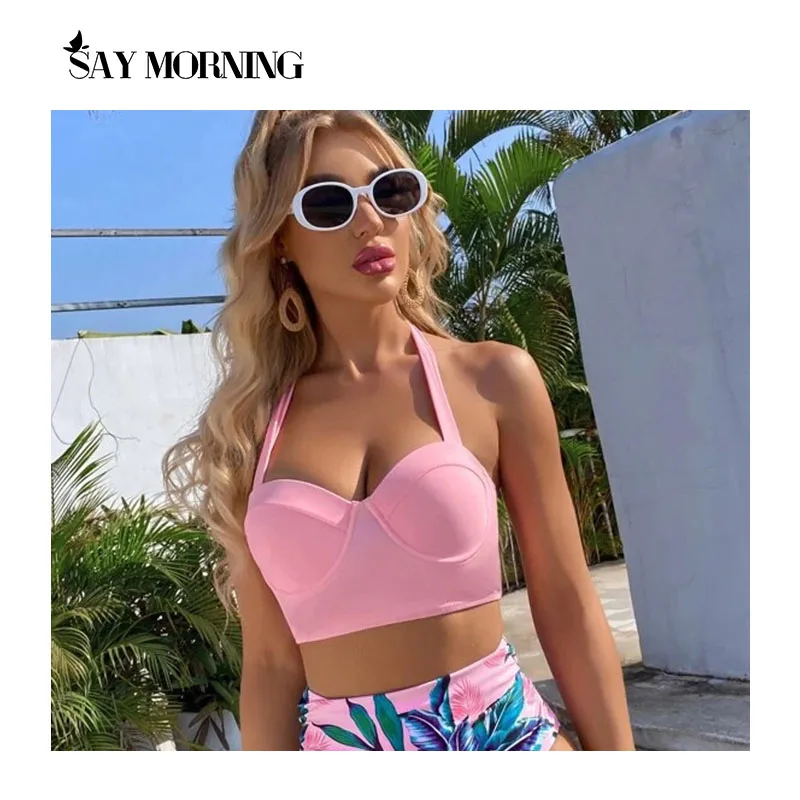 Комплект бикини SAY MORNING женский купальный костюм с разрезом высокой талией и