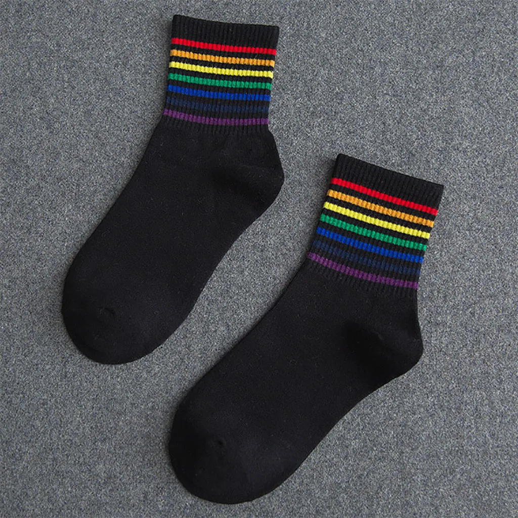 socks women winter Winter New Unisex Cotton Rainbow Striped Socks Xmas Fashion Warm Chrismas носки носки женские чулки колготки