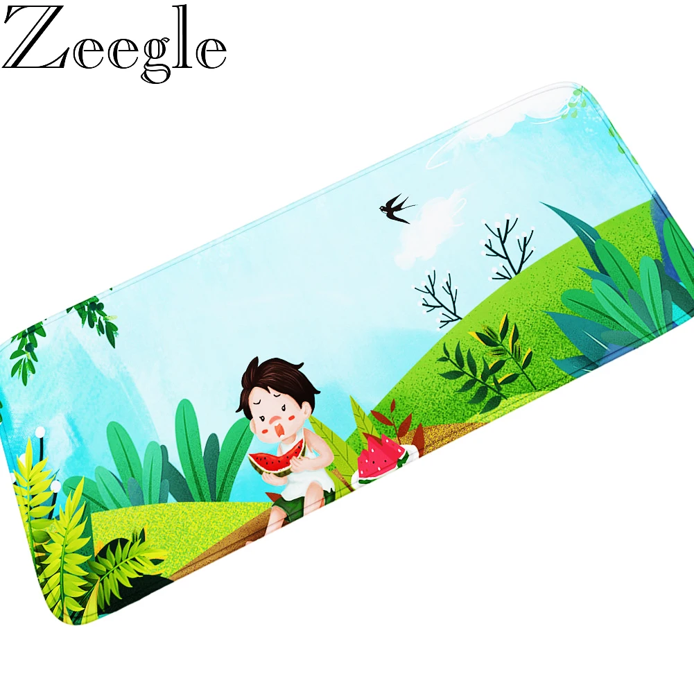 Funny Cartoon Kids Room Bedside Carpet Entrance Door Mat Kitchen Rugs Anti-slip Home Decoration Bathroom Mat Absorbent Floor Mat