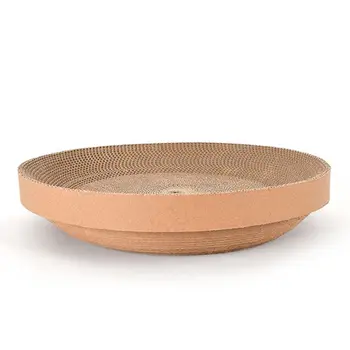 

Round Bowl Shape Cat Corrugated Cardboard Bed Scratching Pads Lounge Bed Scratch M0XD