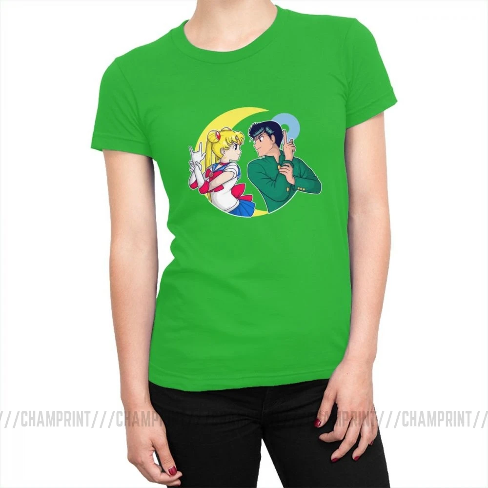 Женская футболка Серена Юсуке Сейлор Мун, японское аниме Харадзюку, футболка Tumblr, хлопковые футболки, топ, женская одежда размера плюс - Цвет: Зеленый