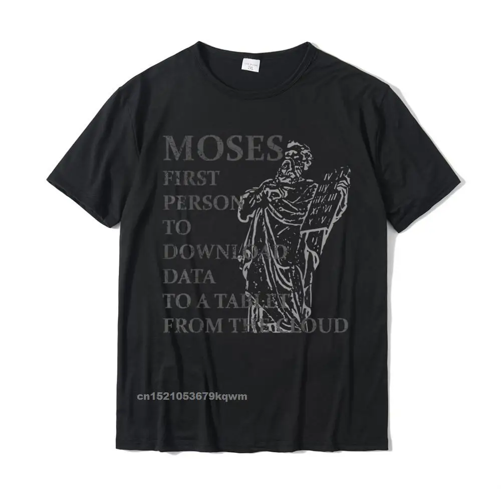Tops & Tees Tee Shirts Street Mother Day Short Sleeve 100% Cotton Fabric Round Neck Men's Top T-shirts Printed On Slim Fit Funny Moses Shirt Christian Praise Commandments Humor Tee T-Shirt__3895 black