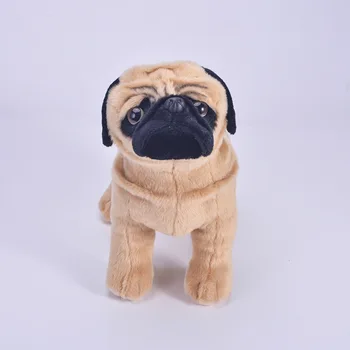 

[Top] 33cm Simulation Lifelike Standing Pug dog Plush Toys Soft dog Stuffed Animals doll Birthday Christmas Gifts For Kids