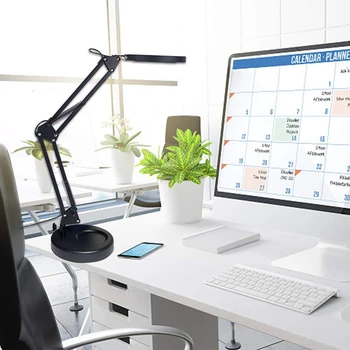 

2-In-1 Dimmable Daylight Bright LED Magnifying Lamp with Utility Clamp and Stand, 3 Color Modes Magnifier Lighted Glass Lens Swi