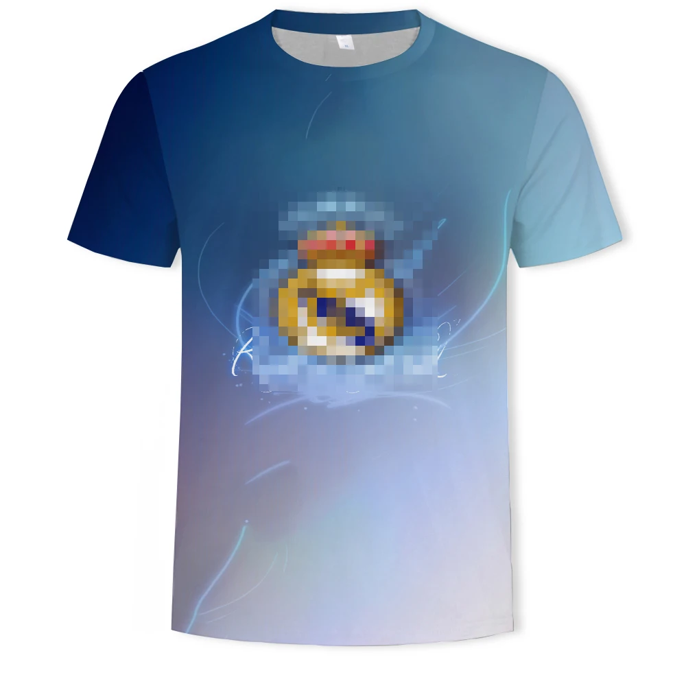 Solid color stitching T-shirt Champions Men Tops T Shirts Casual Fashion 12 Champions Real Madrid goal gol league cup T Shirt