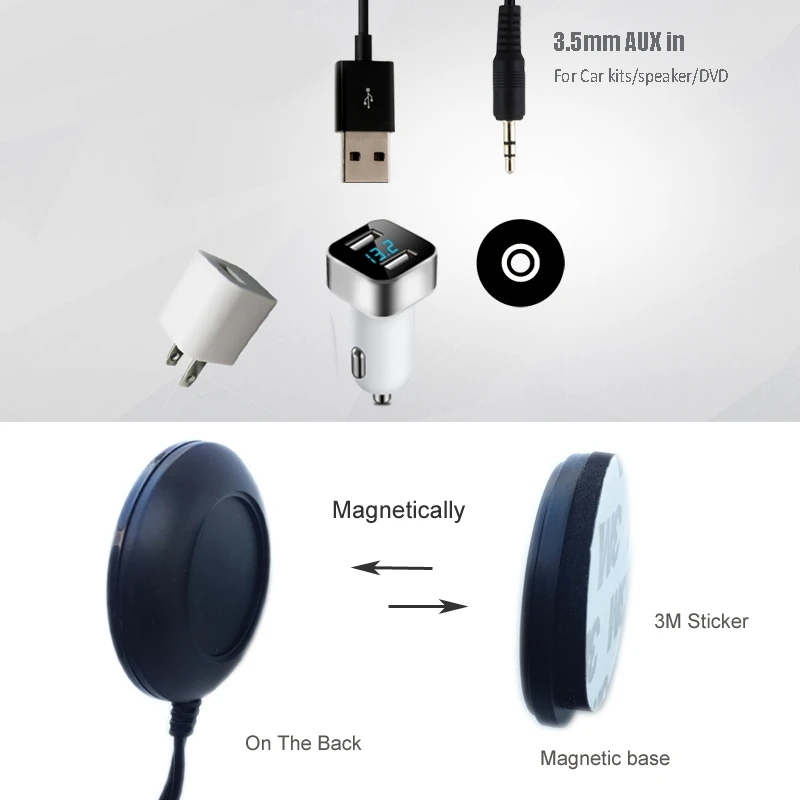Bluetooth 5,0 аудио музыкальный приемник Usb 3,5 мм Беспроводной адаптер громкой связи Автомобильный дополнительный громкоговоритель