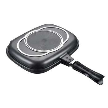 

Double Sided Grill Pan Portable Durable for Grilling Frying Home Kitchen Camping DTT88