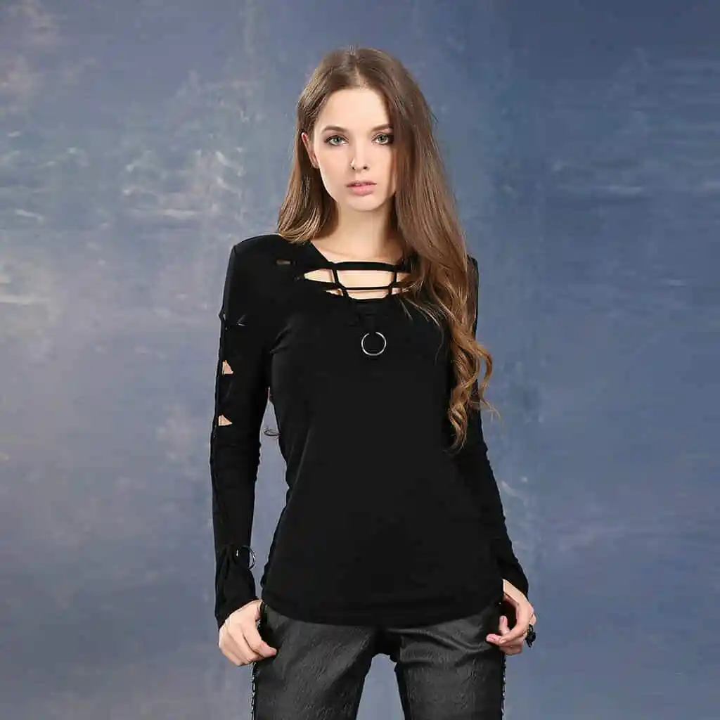 Distressed long sleeve shirt women's Clearance