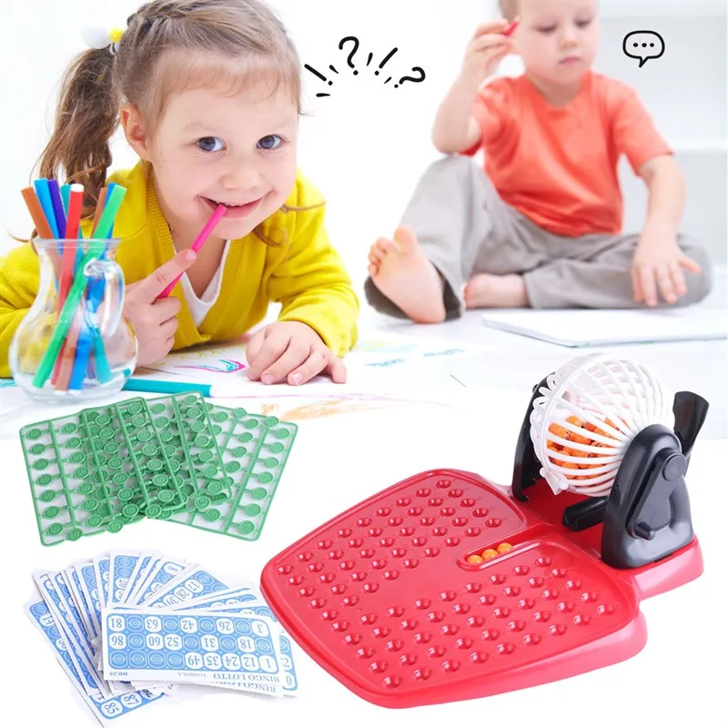  Kids Children Toys Bingo Lotto Family Game Play Sets 90 Balls Bingo Lotto Sets Family Entertainment