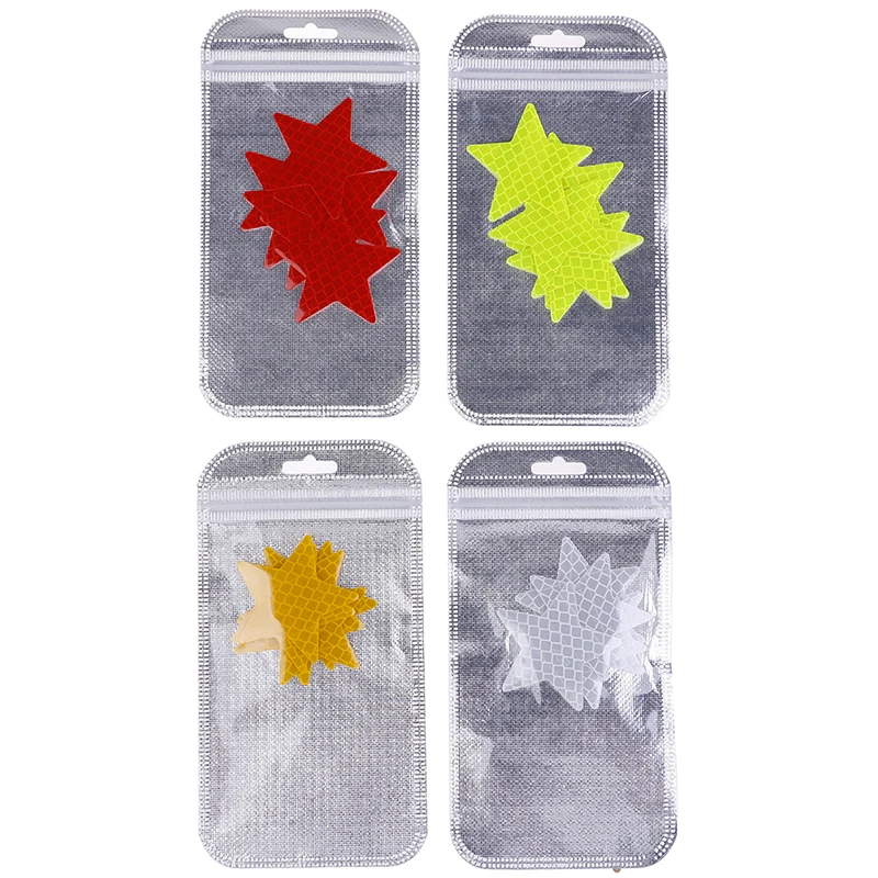 

4Pcs Reflector Stickers Decals Pentagram Reflective Warning Strip Tape Car Styling Car Bumper Reflective Strips Secure Star