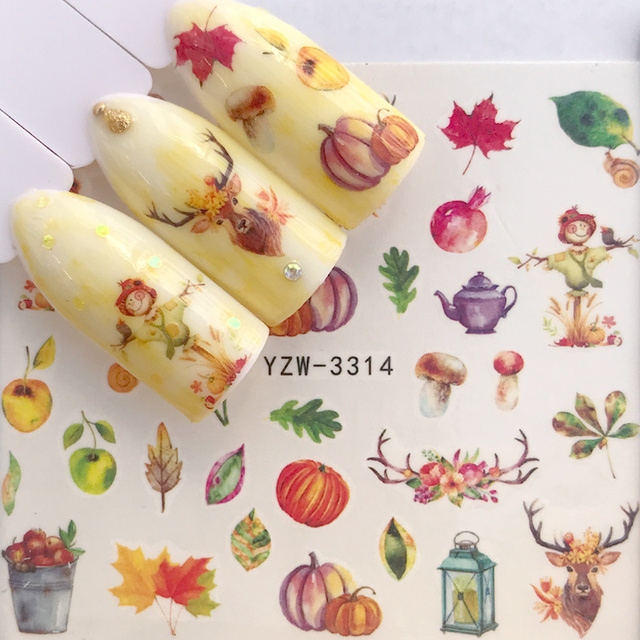 Sheet 2022 New Arrival Summer Beach Water Decal Xmas Sticker For Nail Pattern Painting Wrap Paper Foil Tip Tattoo Manicure