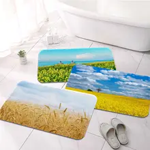 

Fields Printed Flannel Floor Mat Bathroom Decor Carpet Non-Slip For Living Room Kitchen welcome Doormat
