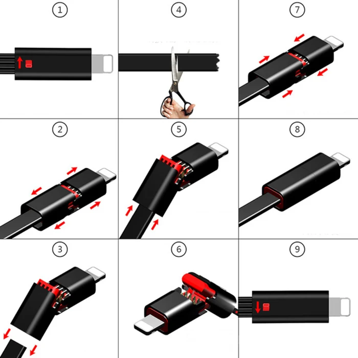 Repairable USB кабель для быстрой синхронизации данных шнур прокол линии Hi 888