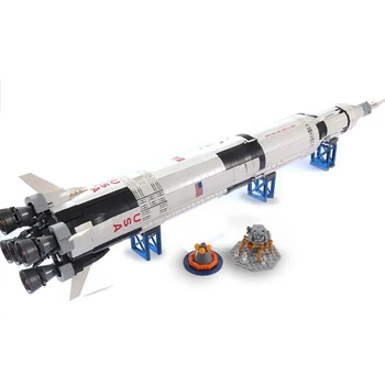 

80013 lepinblocks The Apollo Saturn V ideas Creator Rocket 37003 Model Building Block Bricks 21309 11 Lunar Lander 21309