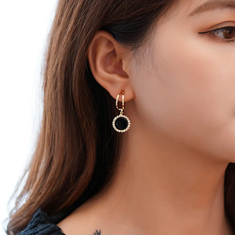 Xinwei массивные серьги 2019 черные круглые геометрические для женщин роскошные