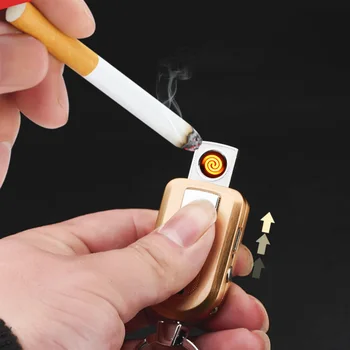 

Tungsten Turbo USB Charge Electric Lighter Windproof Veiper Eletronico Key Chain Ring Cigarette Encendedor Dropship Suppliers