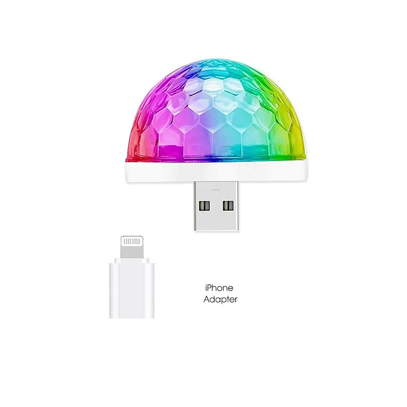 for IOS DJ Ball DJ светильник ing mini usb магический шар с 3 цветами диско светильник поступление голосового управления для дома вечерние светильник - Цвет: for IOS