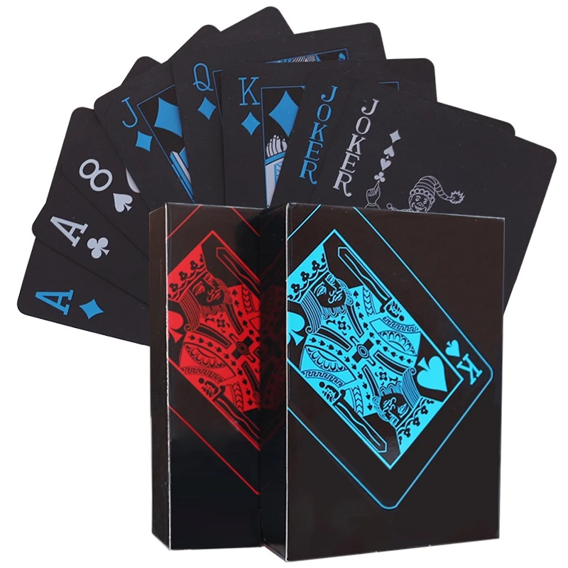 High Quality Black Plastic PVC Poker Waterproof Magic Playing Cards Table Game N High Quality Black Plastic PVC Poker Waterproof Magic Playing Cards Table Game N