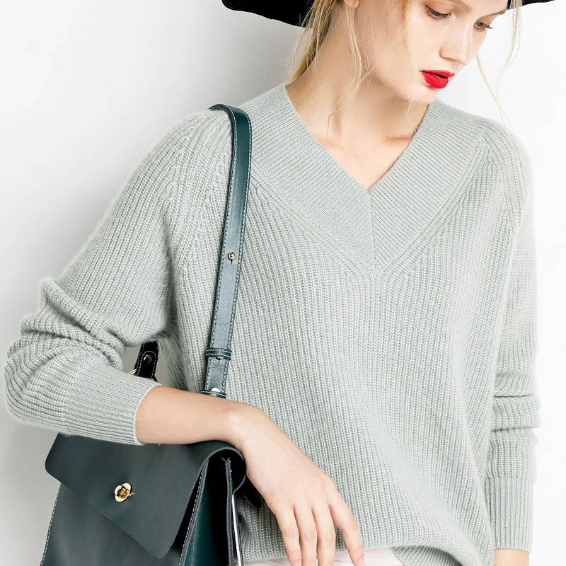 2019 New Cashmere Wool Sweater Fashion Women Spring Winter V-neck Short Bottoming Knitting Cultivating Pullover | Женская одежда