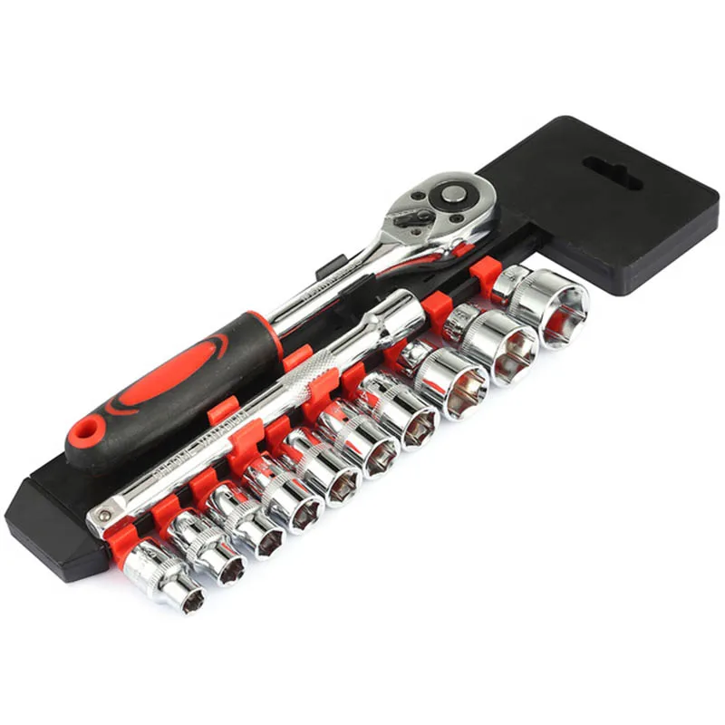 

WSFS Hot Sockets Ratchet Wrench Set 3/8 Medium Fly 12 In 1 Tube Single Row Torque Wrench Repairing Socket Wrench Tool Useful Han