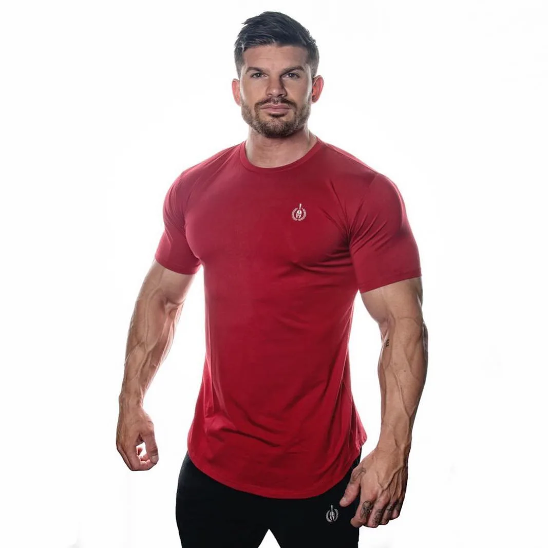 Muscle Dr. Европа и Америка братья рекламируют мужчин t Стиль Спорт Фитнес с коротким рукавом мужчин Slim Fit вырез лодочкой все-Хлопок T-s