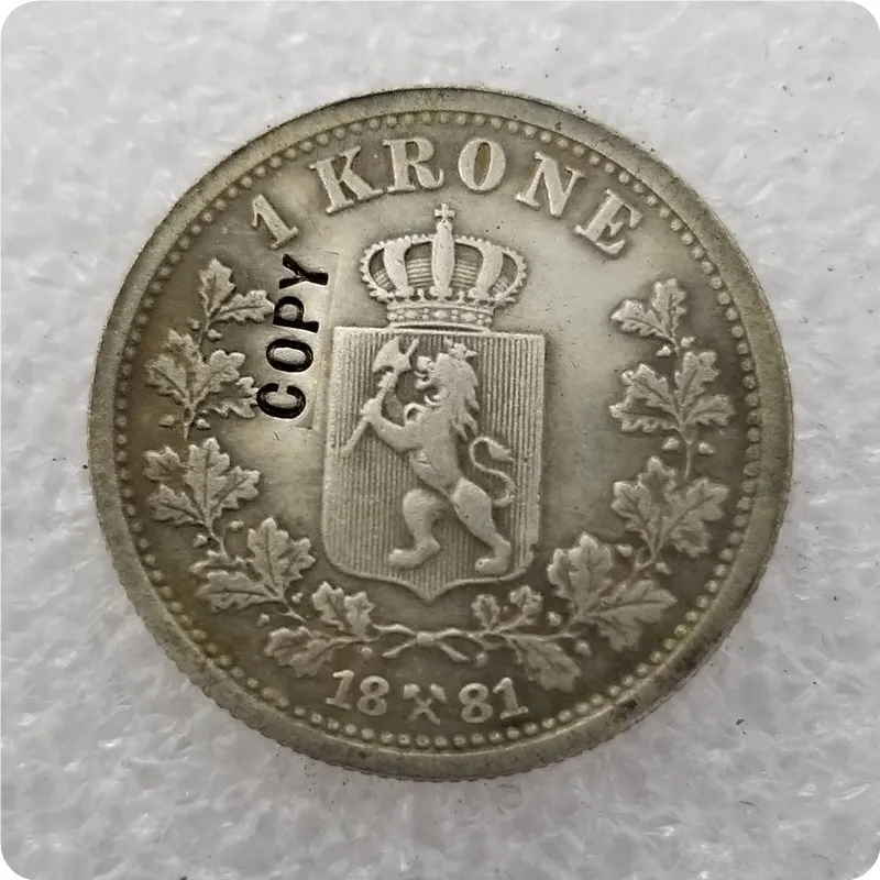 1881 1875-1904 NORWAY 1 KRONE COINS COPY - Цвет: 1881
