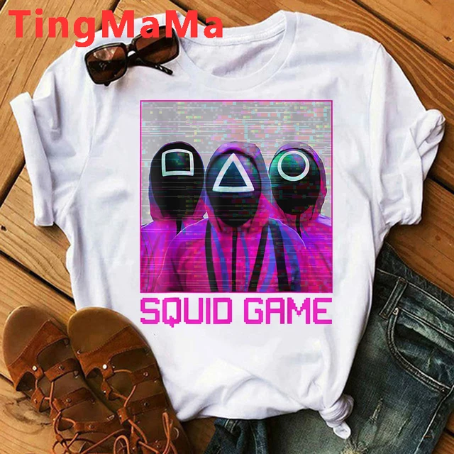 Korean TV Squid Game T Shirt Men Kawaii Cartoon Summer Tops 456 Graphic Tees Unisex Harajuku Fashion Korean Style T-shirt Male 69277