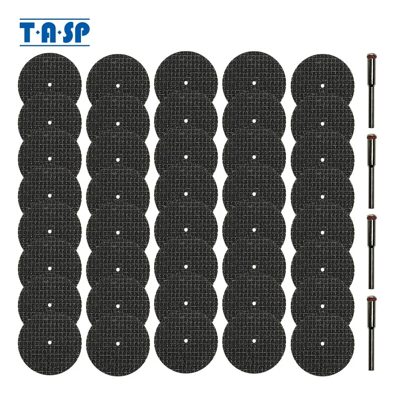 TASP 40pcs Fiberglass Reinforced Metal Cutting Disc Abrasive Cut Off Wheel Set Rotary Tool Accessoreis with 3.2mm Mandrel | Инструменты