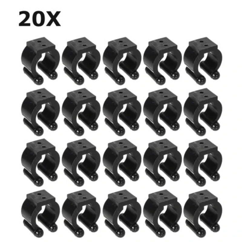 20pcs Standard Fishing Rod Clips Pole Storage Tip Clamps Holders Wall Mount Rack