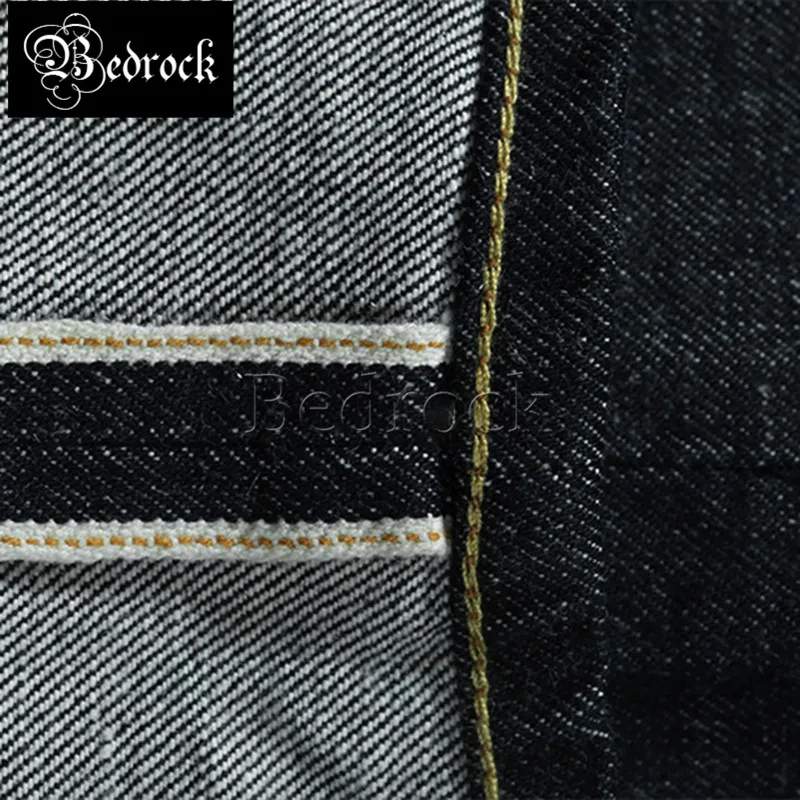 The new 15oz heavyweight original color one washed red ear denim straight jeans with embroidery cow raising jeans for men