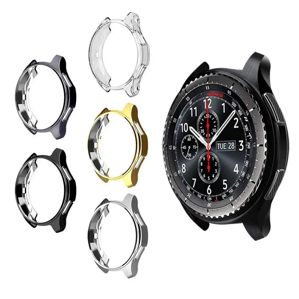 

Gear S3 frontier soft TPU case For Samsung Galaxy Watch 46mm 42mm reloj cover plated All-Around protective case shell frame
